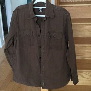 Timberland Brown Lightweight Utility Shirt Jacket with Pockets